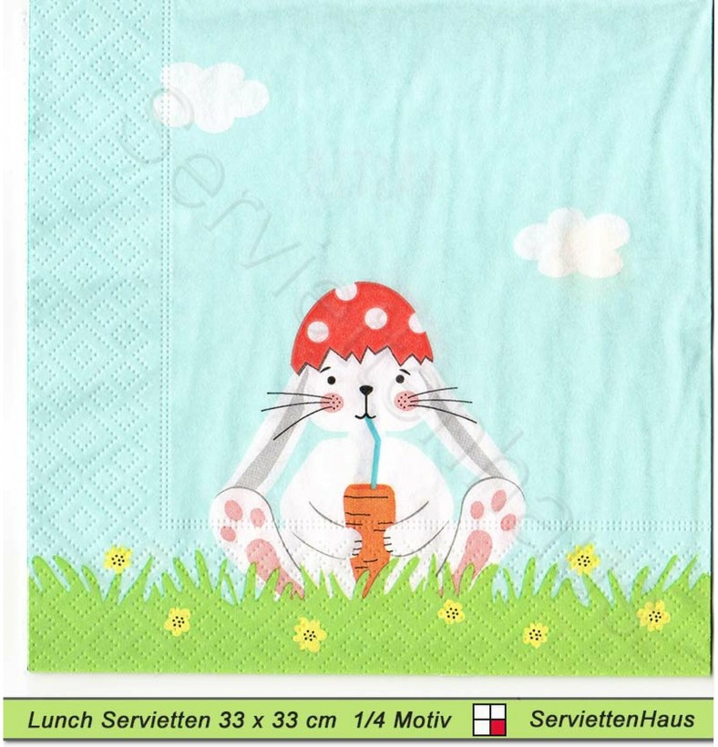 Hase mit Karotten Smothie - 1 Lunch Serviette