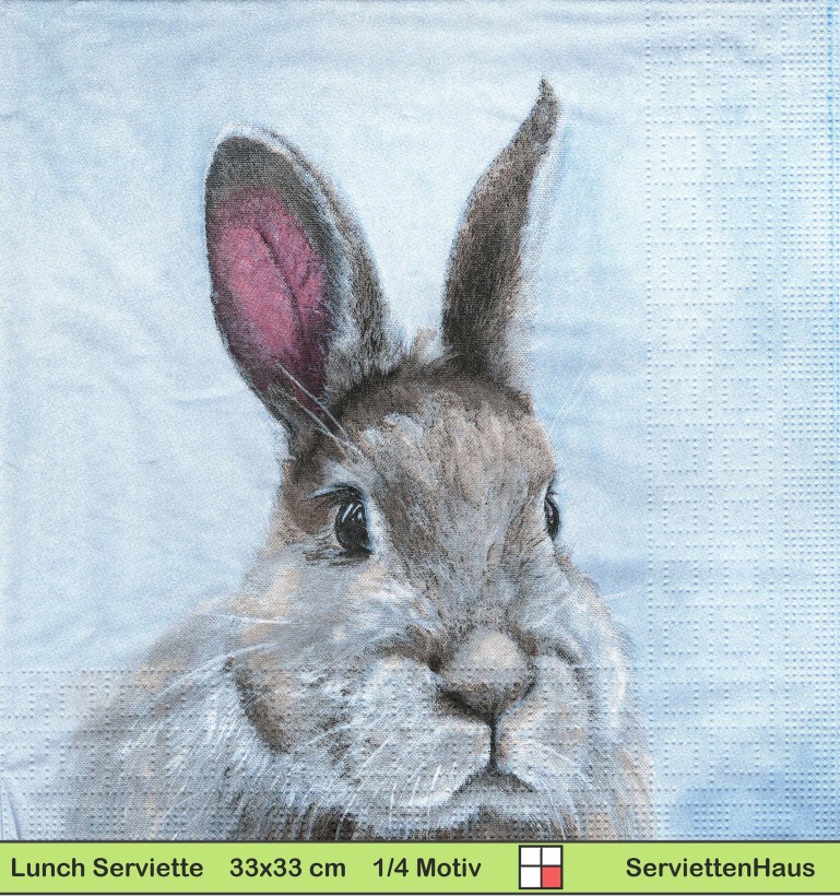 Hase im blauen Morgendunst - 1 Lunch Serviette