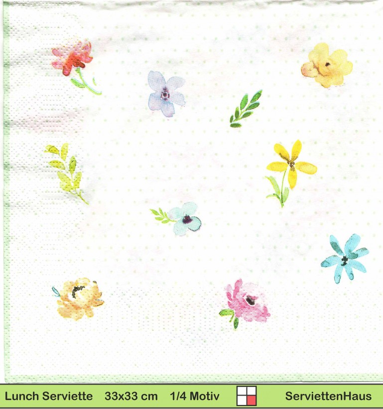 Text Love ins Blumenherz geschrieben - 1 Lunch Serviette