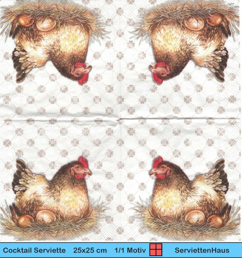 Jenny das schicke braune Huhn - 1 Cocktail Serviette