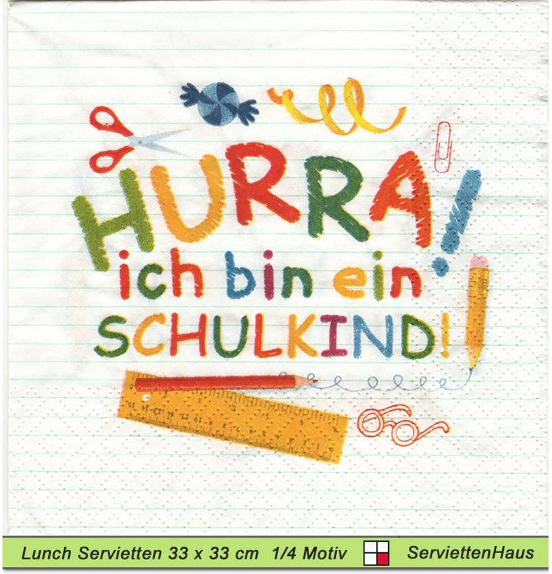 Hurra ich bin ein Schulkind - 1 Lunch Serviette