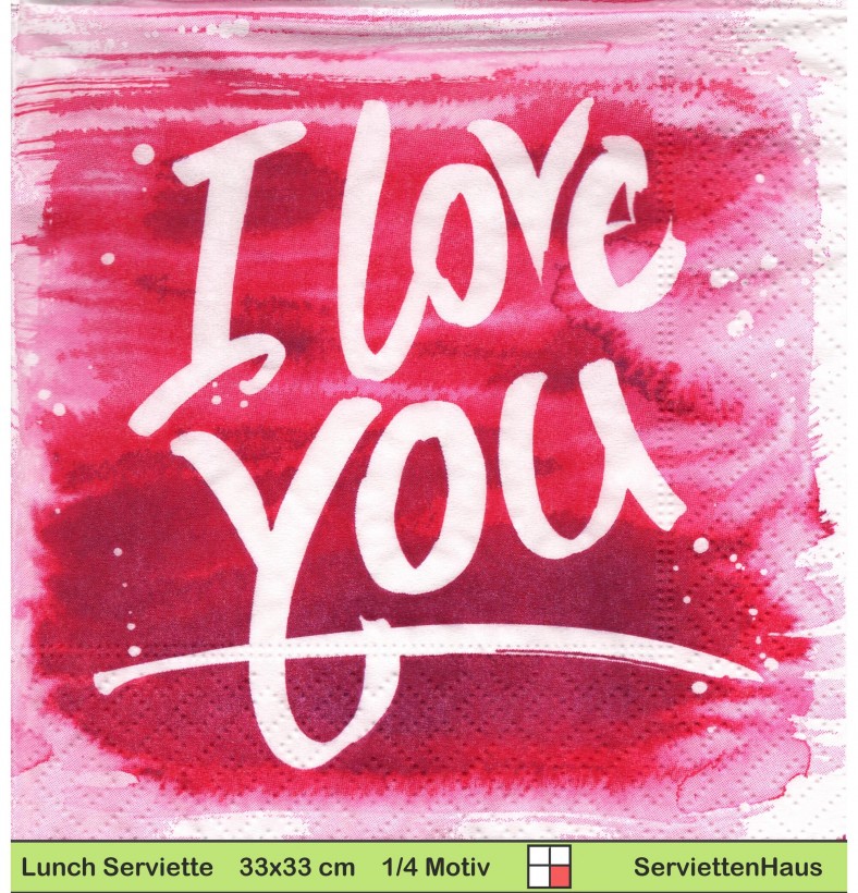I love you - 1 Lunch Serviette