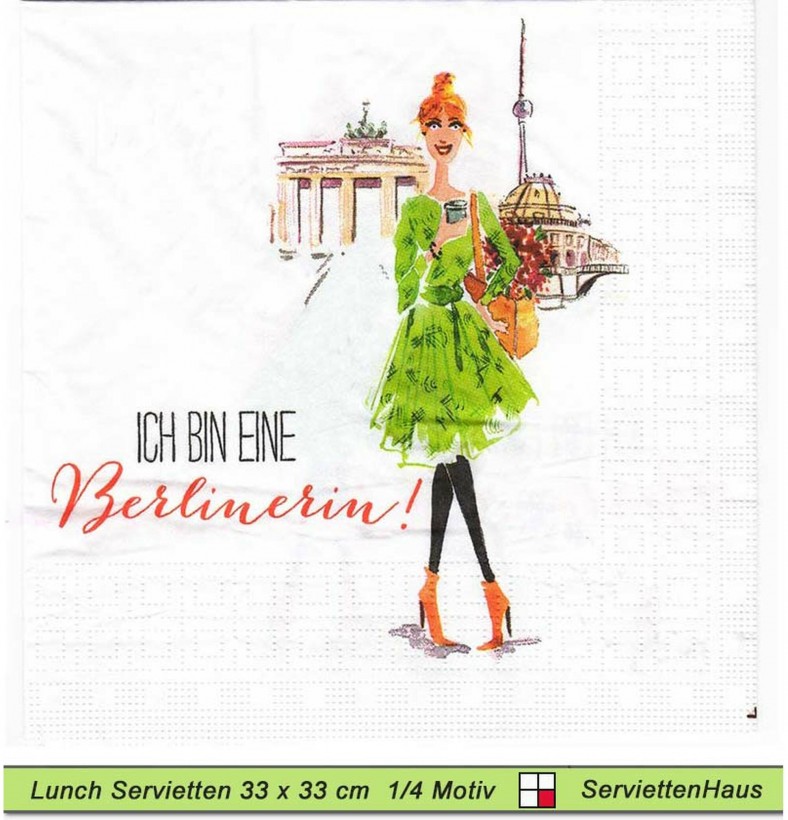 Deutschland - Stadt Berlin - Ich bin eine Berlinerin - 1 Lunch Serviette