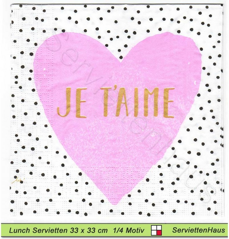 Je T'aime - 1 Lunch Serviette