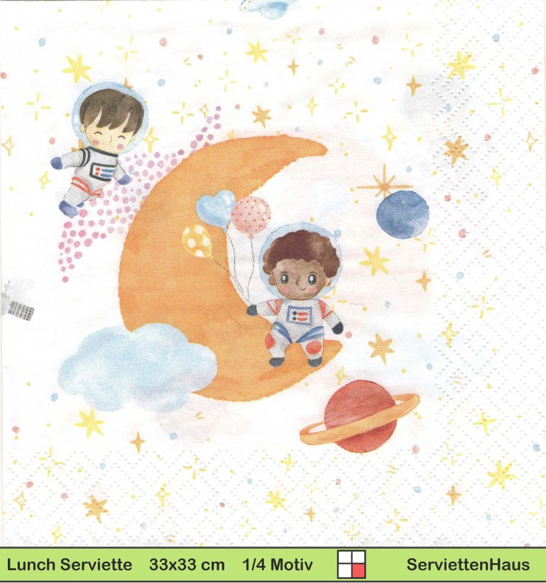 Astronauten am Mond - 1 Lunch Serviette