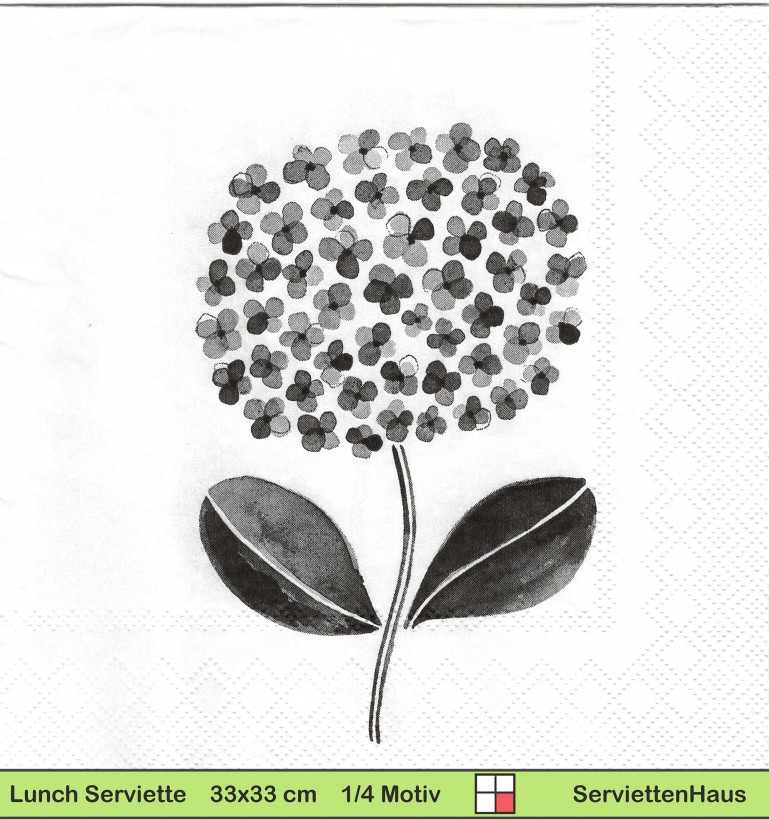Kleine schwarze Blume - 1 Lunch Serviette