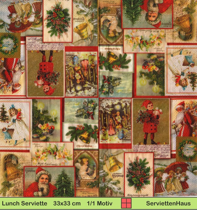 Holmblad - Kleine Weihnachtsbildchen mit Kindern - 1 Lunch Serviette - halbes Motiv