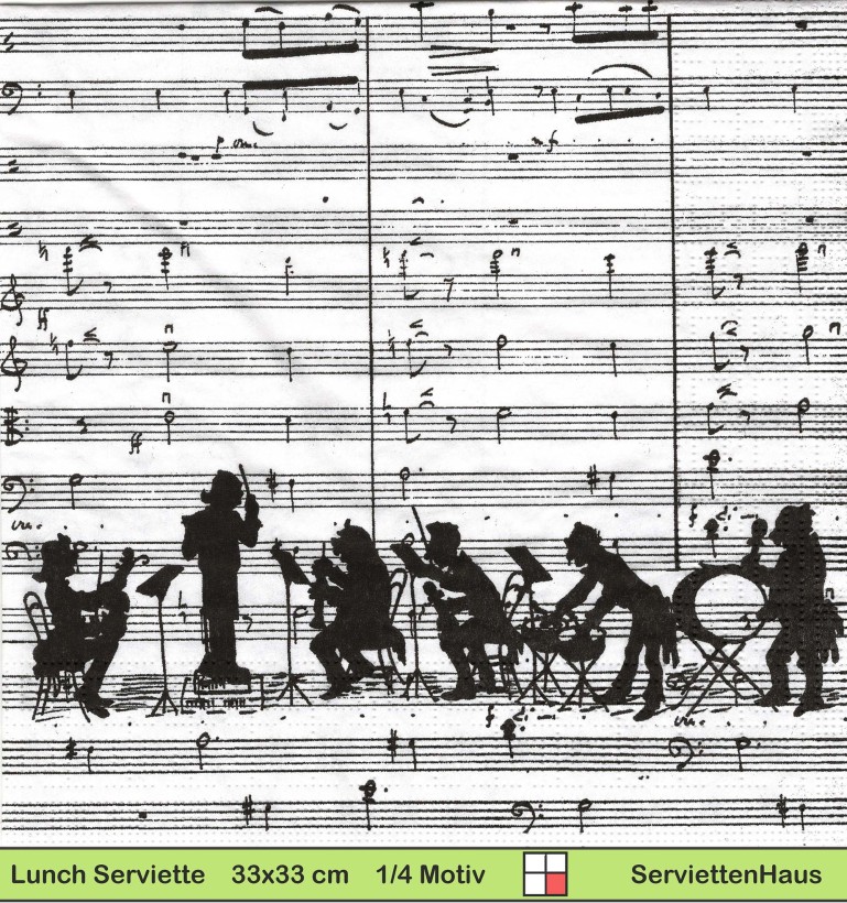 Ein Konzert mit Noten im Hintergrund - 1 Lunch Serviette