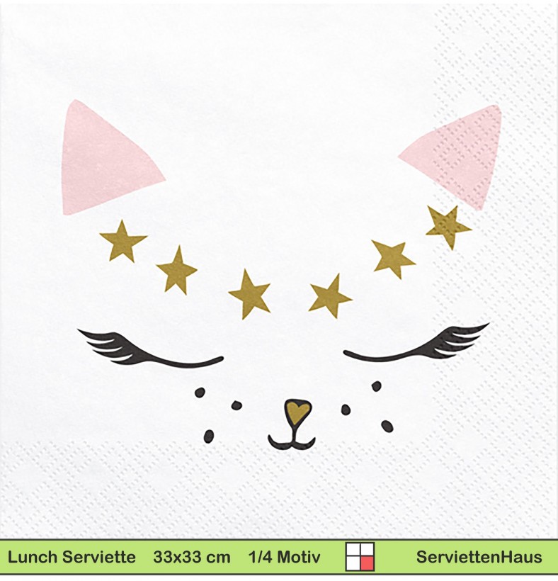 Lächendes Katzengesicht - 1 Lunch Serviette