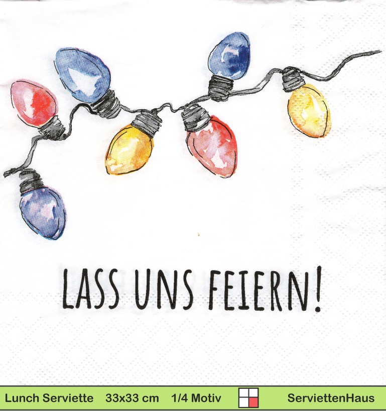 Lass uns feiern mit Lichterkette - 1 Lunch Serviette