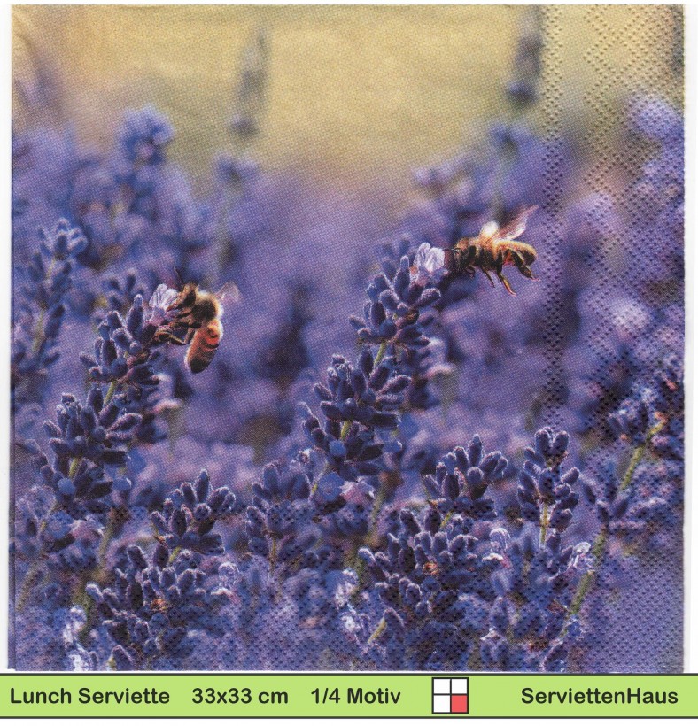 Lavendel und Bienen - 1 Lunch Serviette