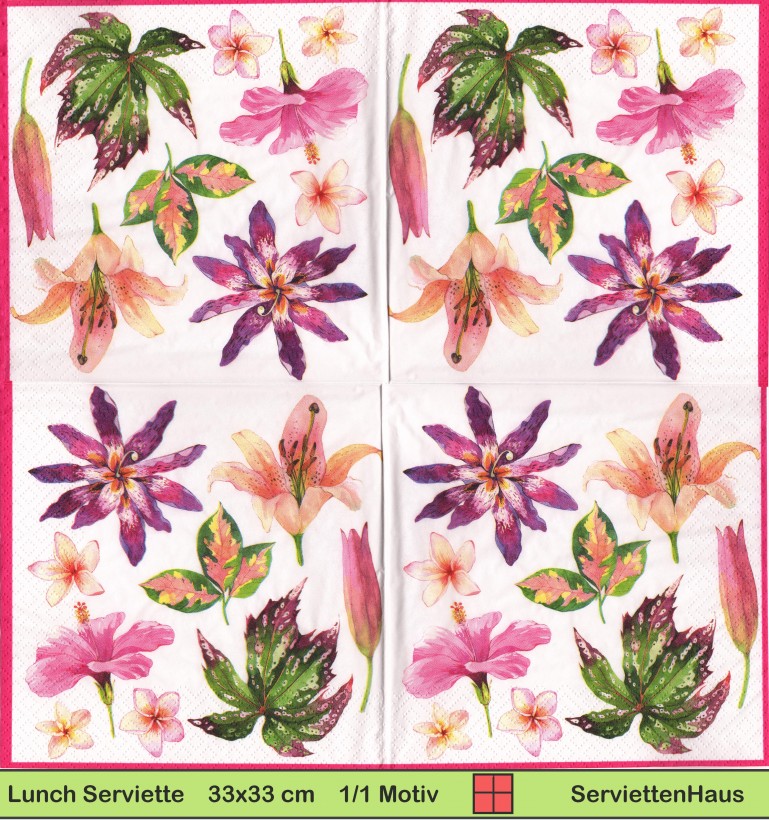 Verschiedene Lilien - 1 Lunch Serviette