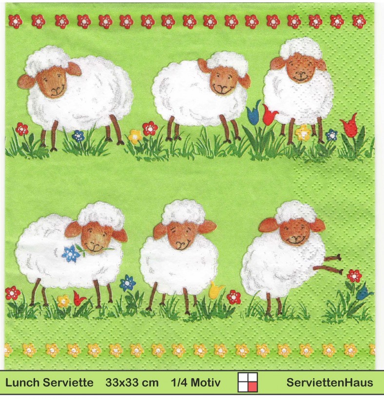 Lustige Schafe - 1 Lunch Serviette