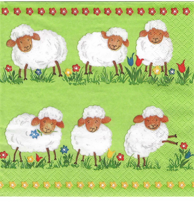 Lustige Schafe - 1 Lunch Serviette