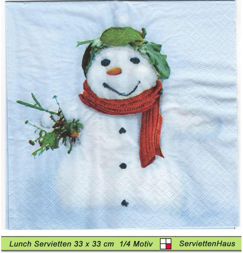 Lustiger Schneemann - 1 Lunch Serviette