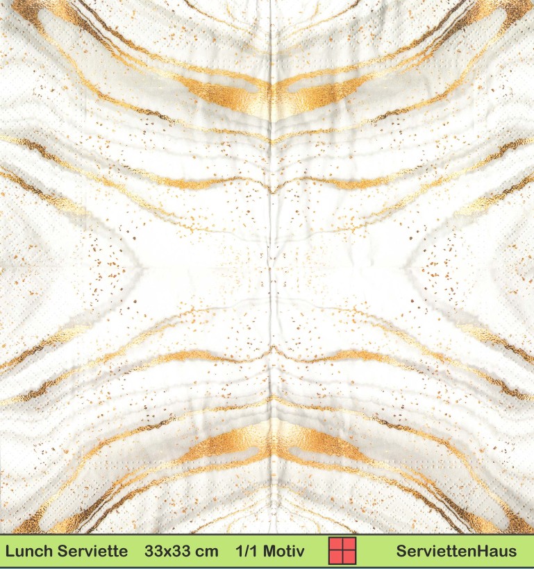 Marmor mit Goldstreifen - 1 Lunch Serviette