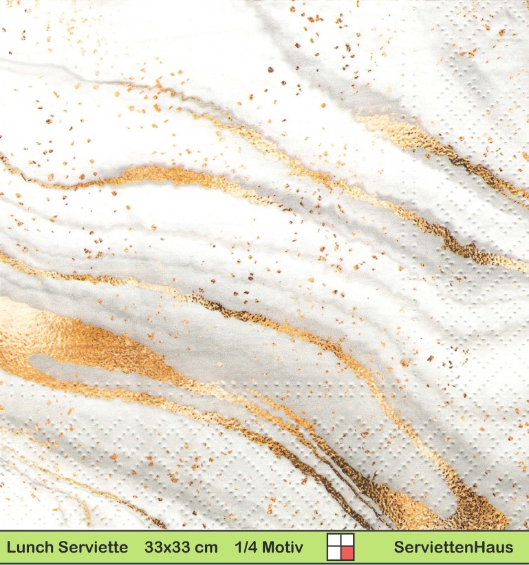 Marmor mit Goldstreifen - 1 Lunch Serviette