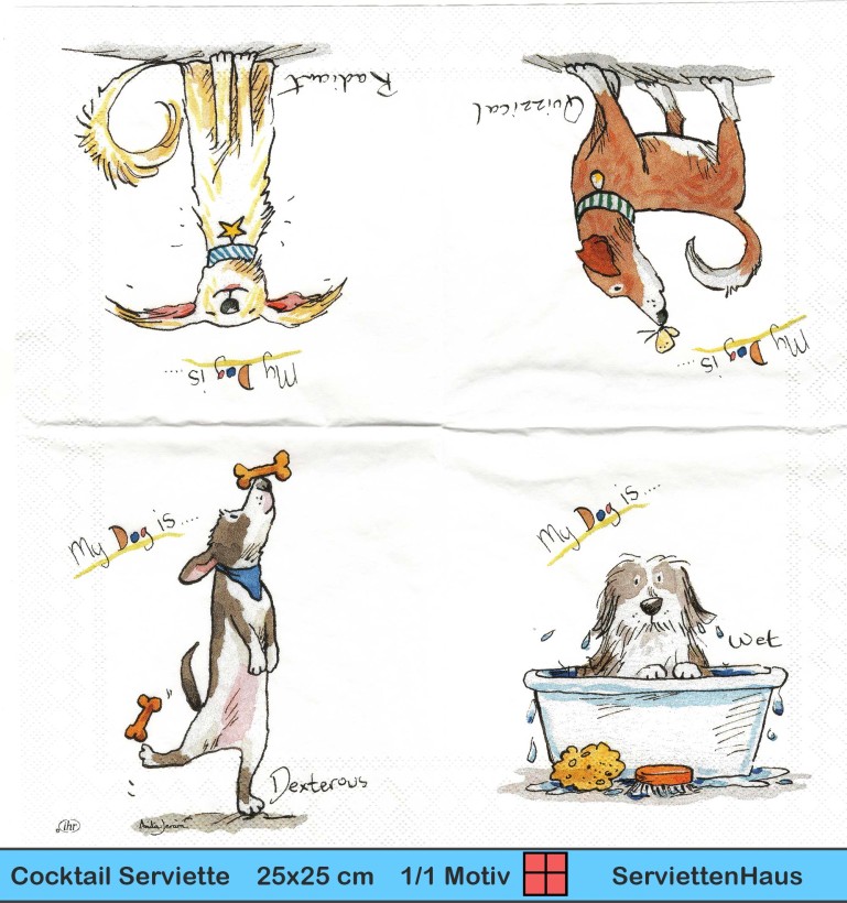Anita Jeram - Mein Hund ist lustig - 1 Cocktail Serviette