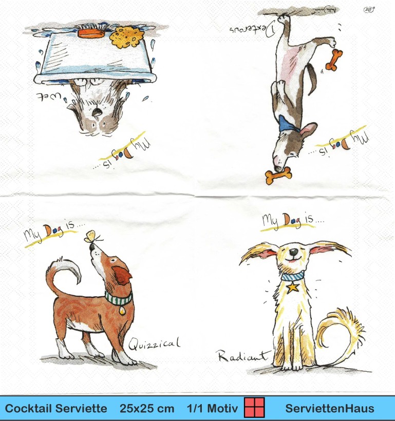Anita Jeram - Mein Hund ist lustig - 1 Cocktail Serviette