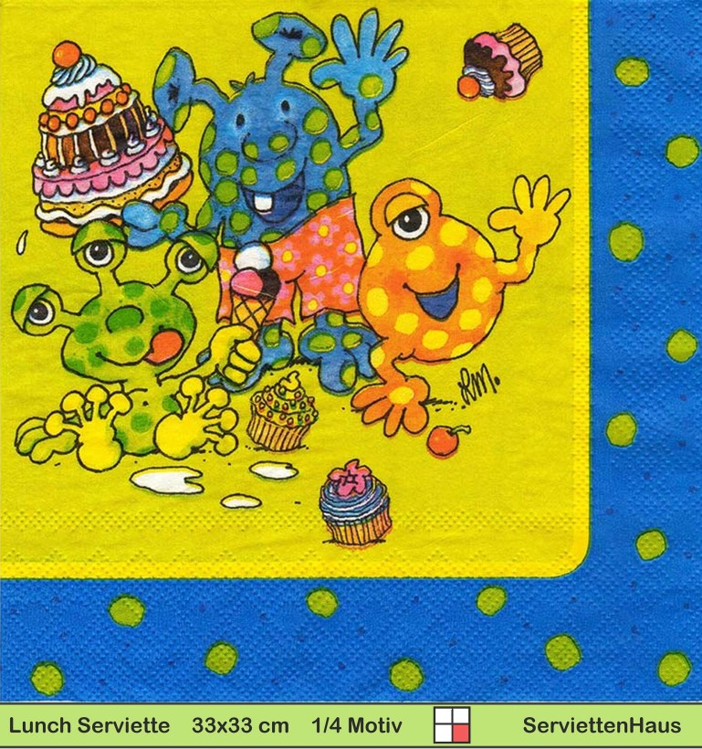Monster in grün und blau - 1 Lunch Serviette