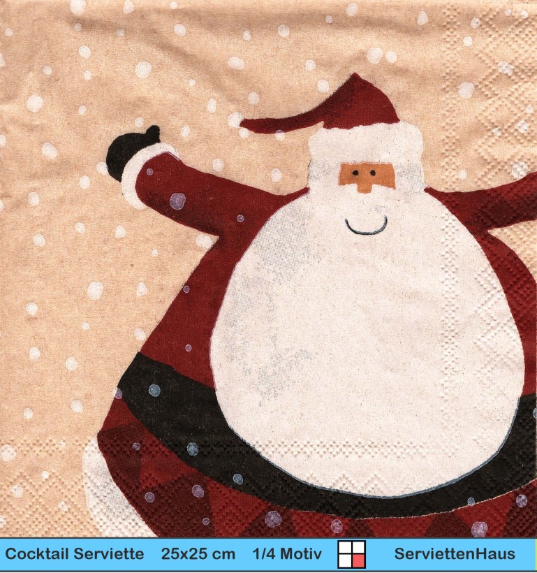 Kleiner dicker Nikolaus - 1 Cocktail Serviette
