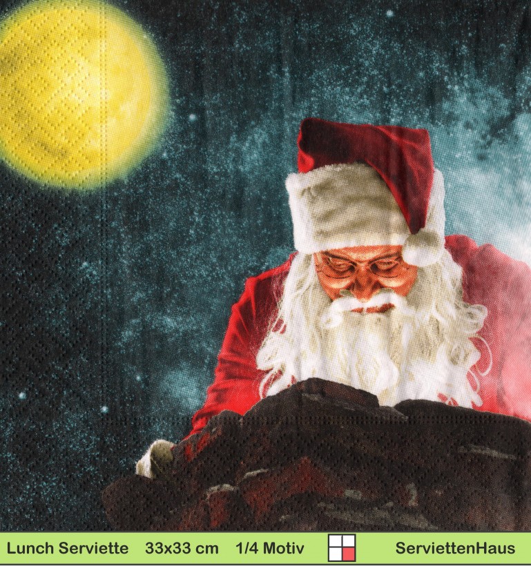 Nikolaus klettert in den Kamin - 1 Lunch Serviette