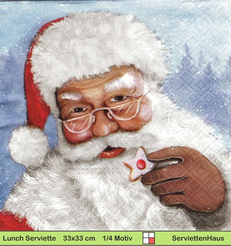 Der Nikolaus mit leckerem Weihnachtskeks - 1 Lunch Serviette