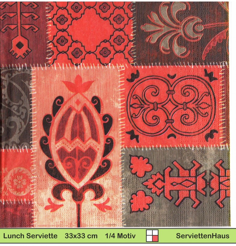 Ornamente in rot Morocco - 1 Lunch Serviette
