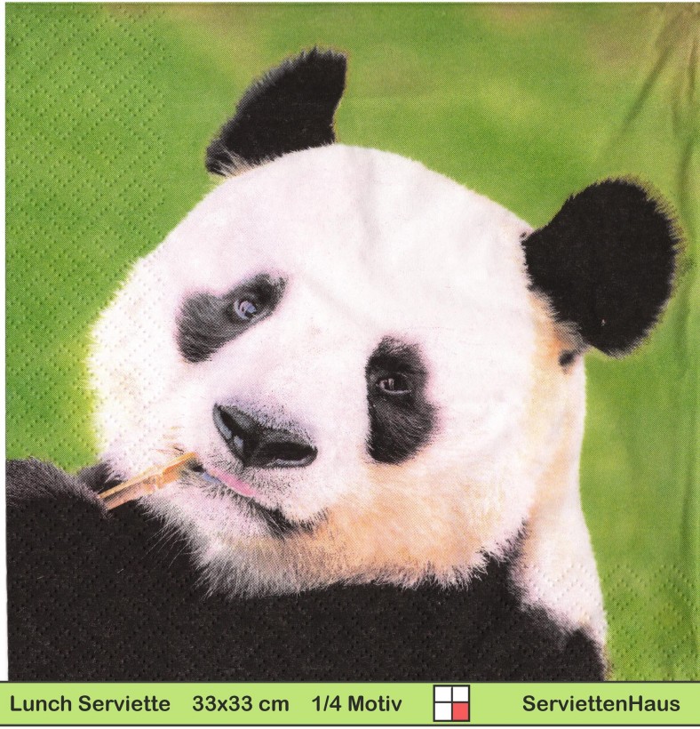 Panda mit Bambus - 1 Lunch Serviette