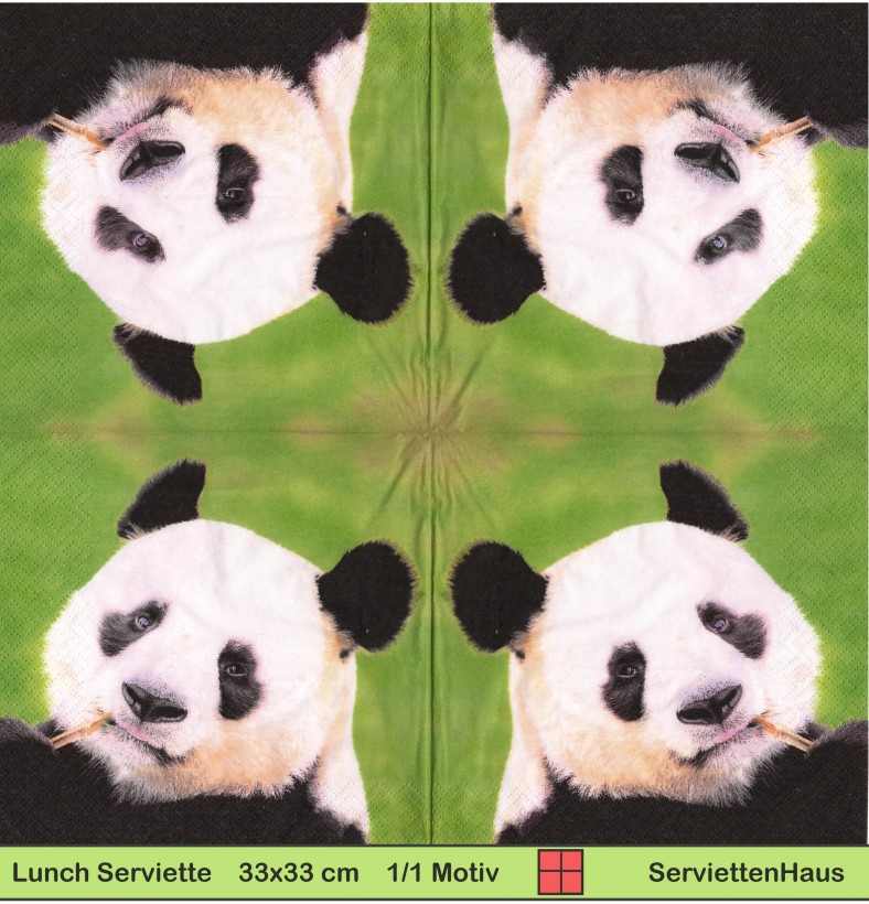 Panda mit Bambus - 1 Lunch Serviette