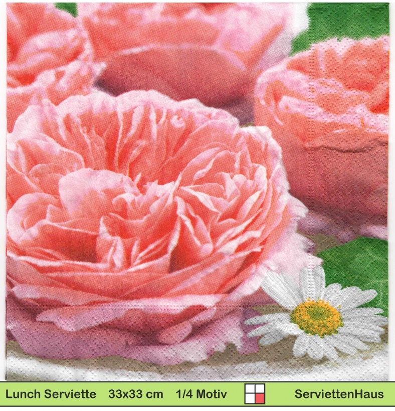 Blumen und Margeriten - 1 Lunch Serviette