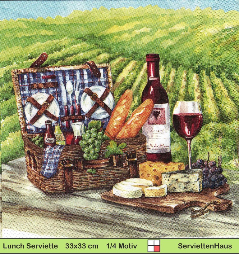 Picknick in den Weinbergen - 1 Lunch Serviette