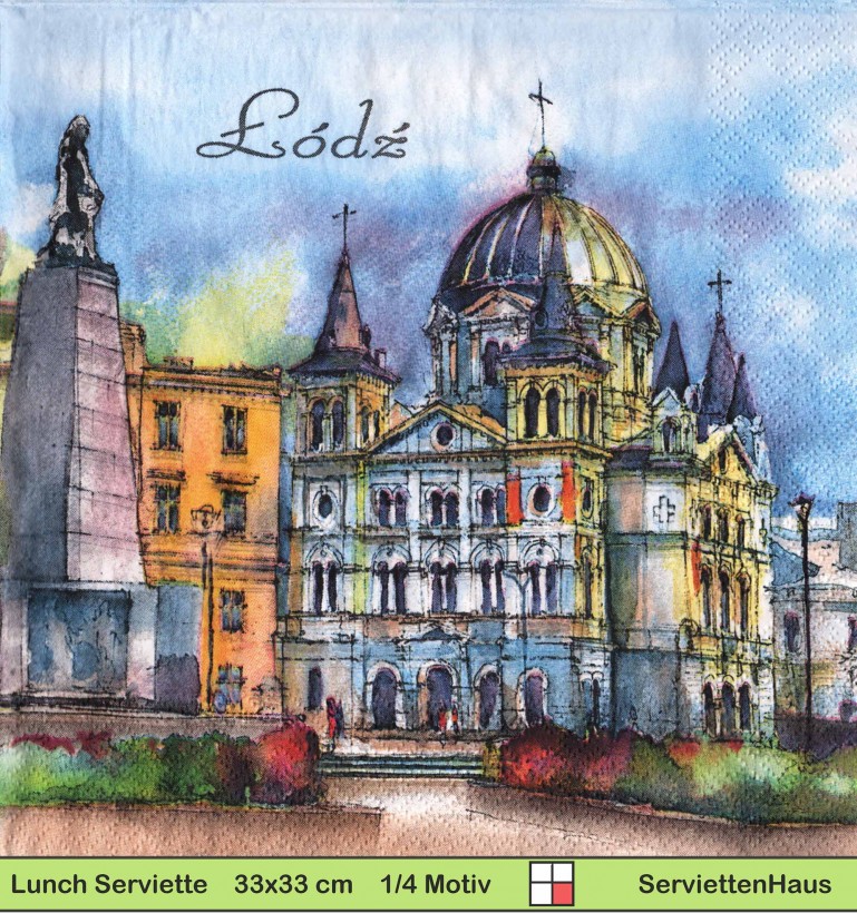 Polen - Lodz - 1 Lunch Serviette - halbes Motiv