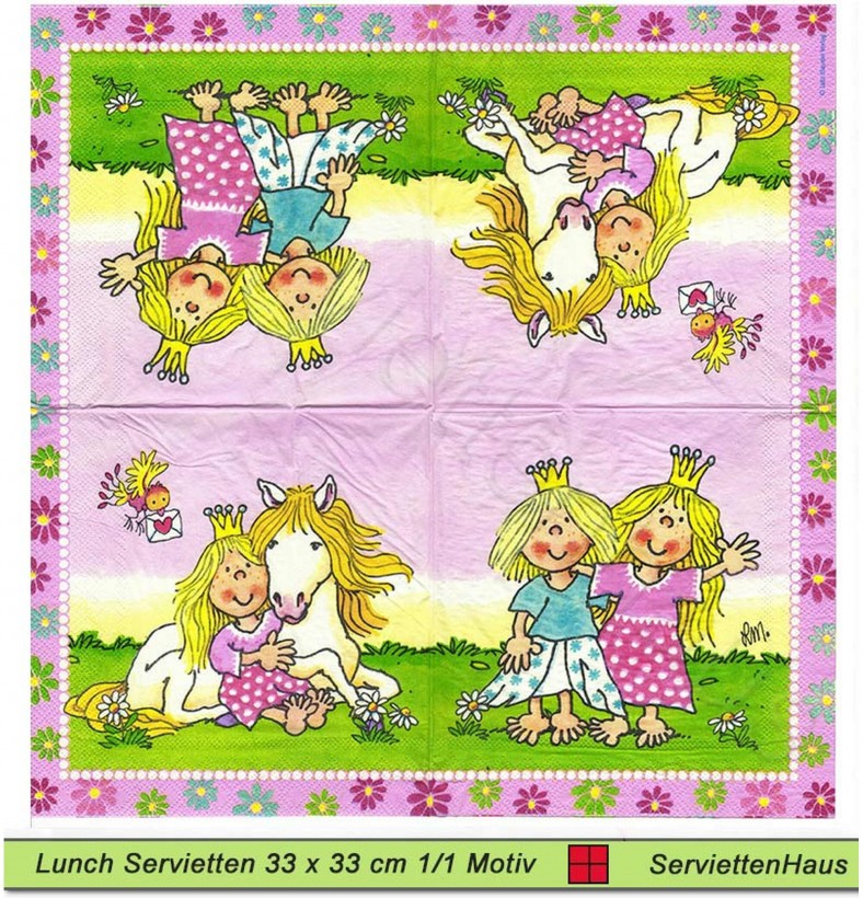 Lutz Mauder - Prinzessin Miabella - 1 Lunch Serviette - halbes Motiv