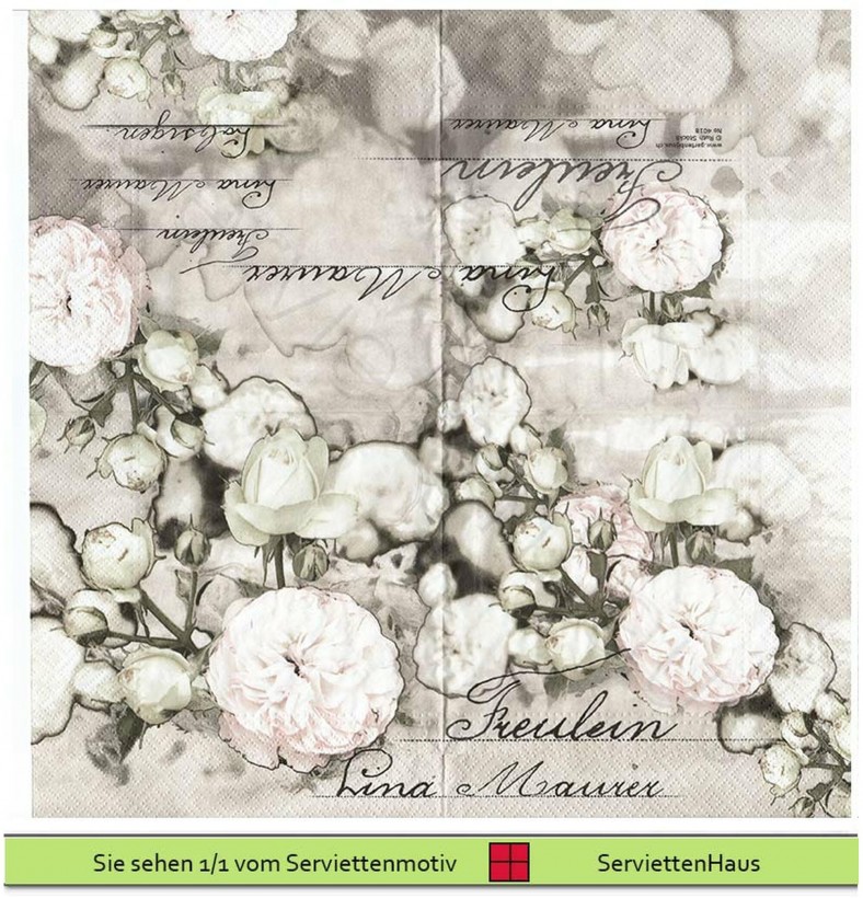 Nostalgie - Rosen für Freulein Maurer - 1 Lunch Serviette