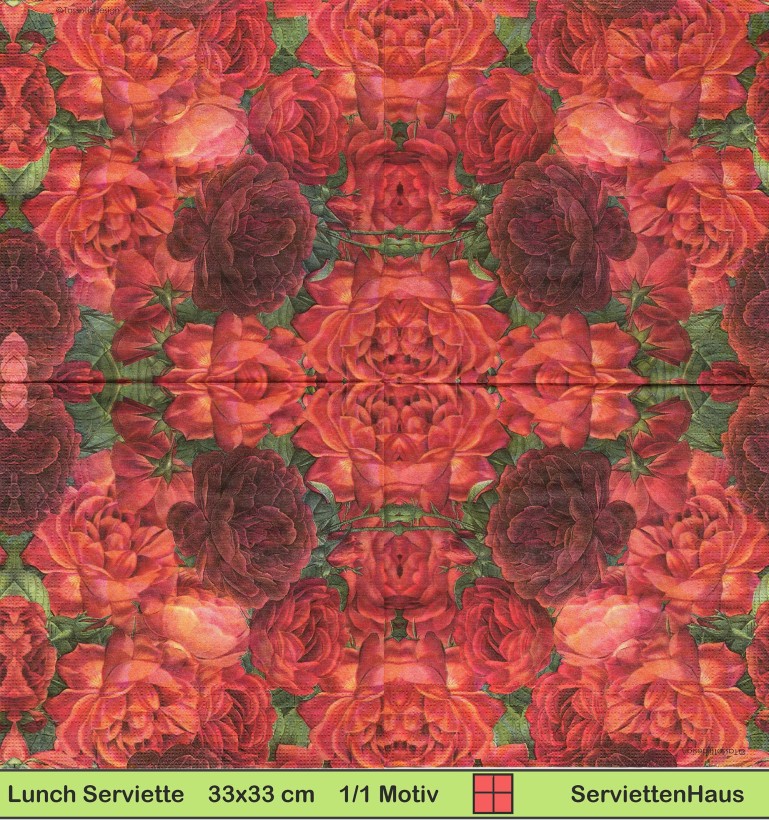 Viele rote Rosen - 1 Lunch Serviette