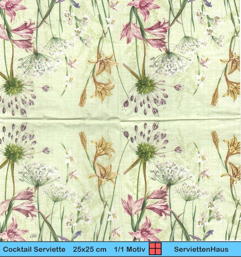 Wilde Blumen und Gräser - 1 Cocktail Serviette