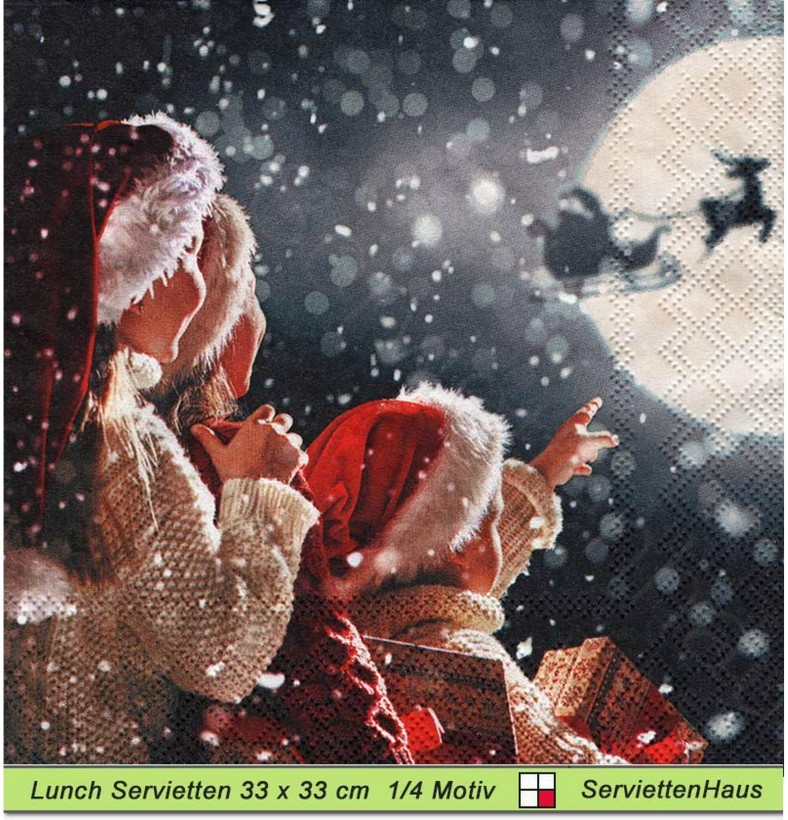Schaut da fliegt der Nikolaus - 1 Lunch Serviette