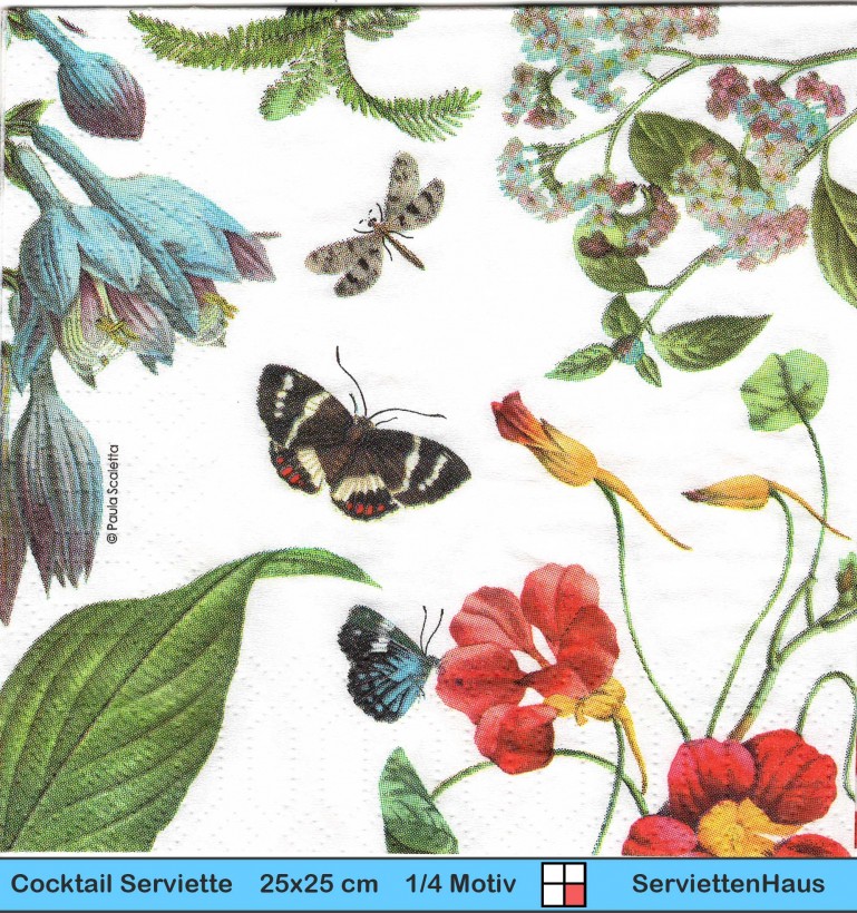 Libelle Schmetterling an Wicken - 1 Cocktail Serviette