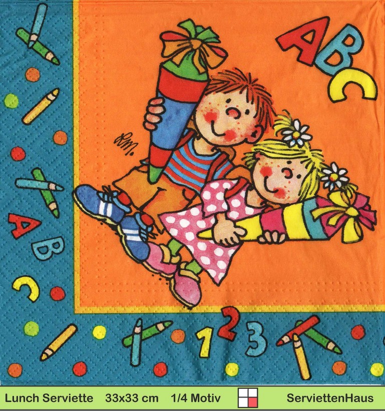 Lutz Mauder - Schulanfang mit ABC und Zahlen - 1 Lunch Serviette