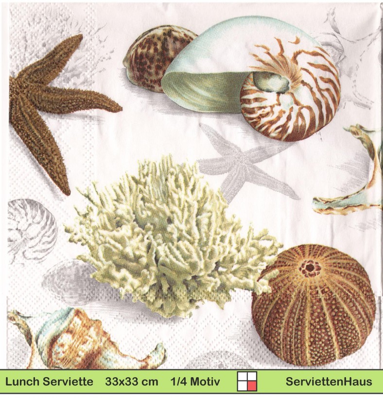 Seesterne Muscheln und Korallen - 1 Lunch Serviette