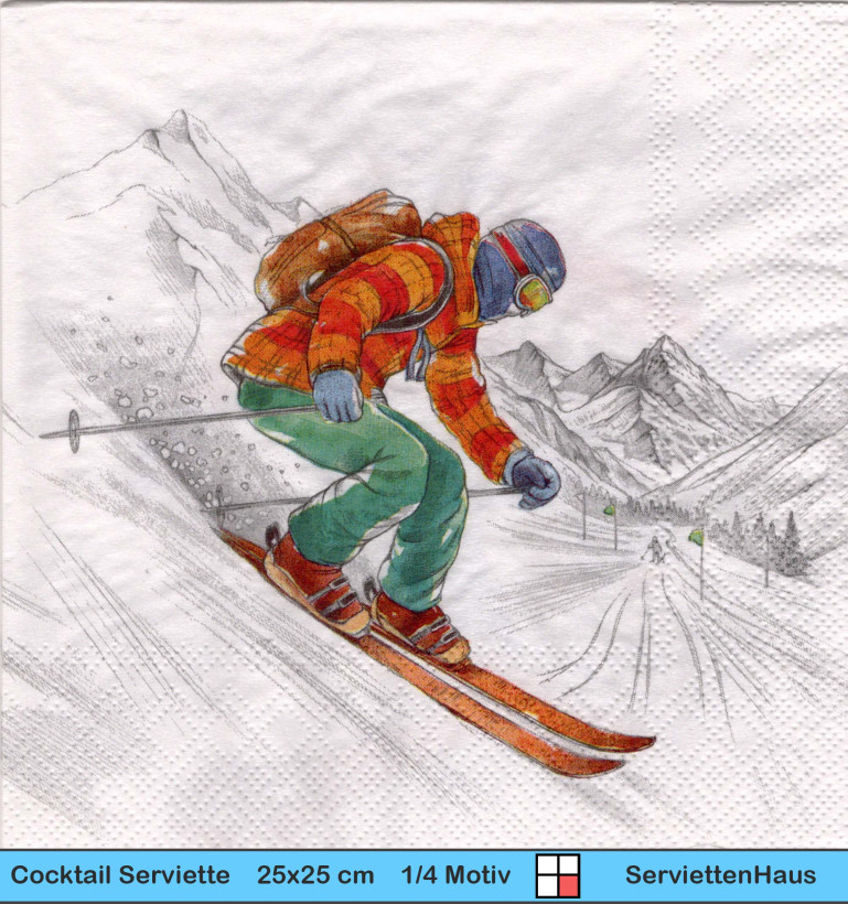 Snowboarder - 1 Cocktail Serviette