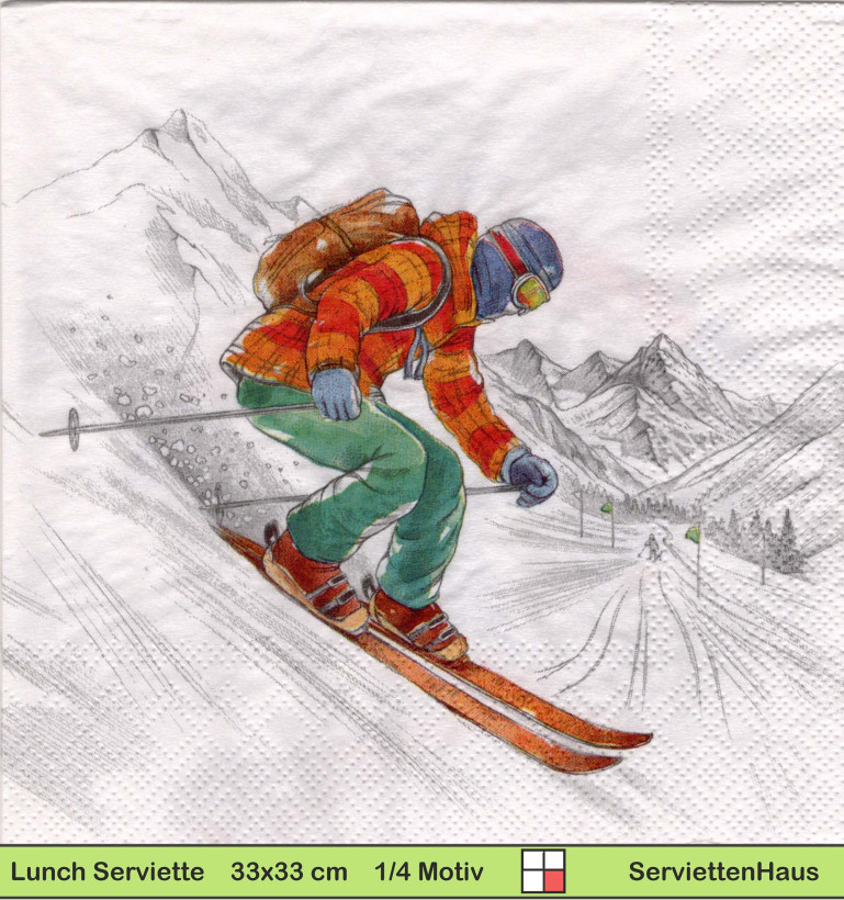 Snowboarder - 1 Lunch Serviette