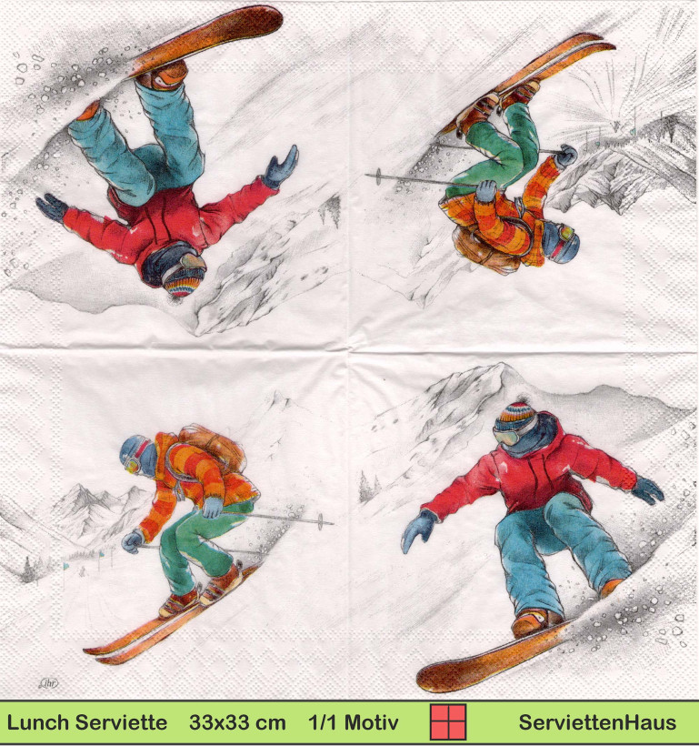 Snowboarder - 1 Lunch Serviette
