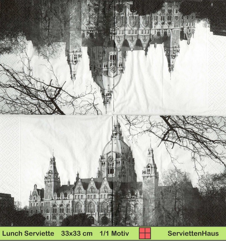 Deutschland - Stadt Hannover Neues Rathaus von 1913 - 1 Lunch Serviette - halbes Motiv