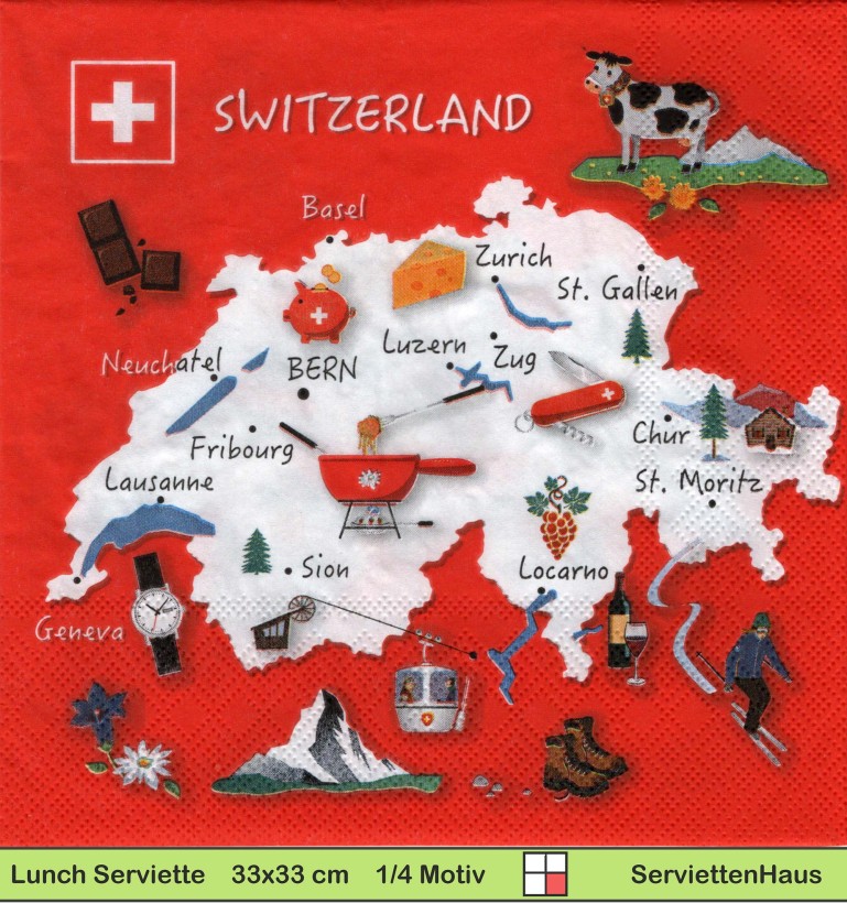 Schweiz - Switzerland - 1 Lunch Serviette