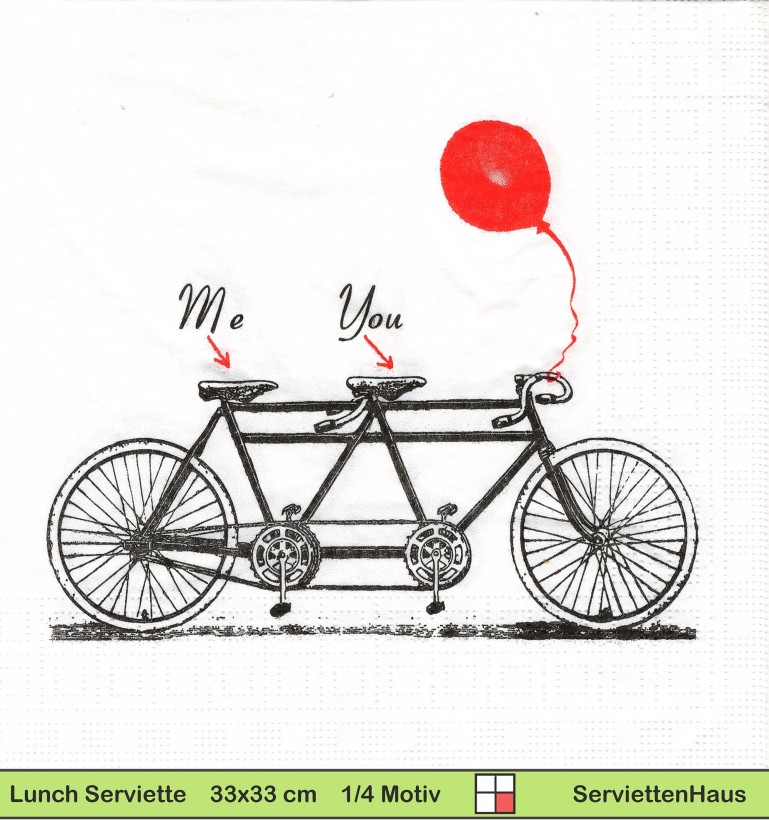 Tandem Fahrrad Me and You - 1 Lunch Serviette