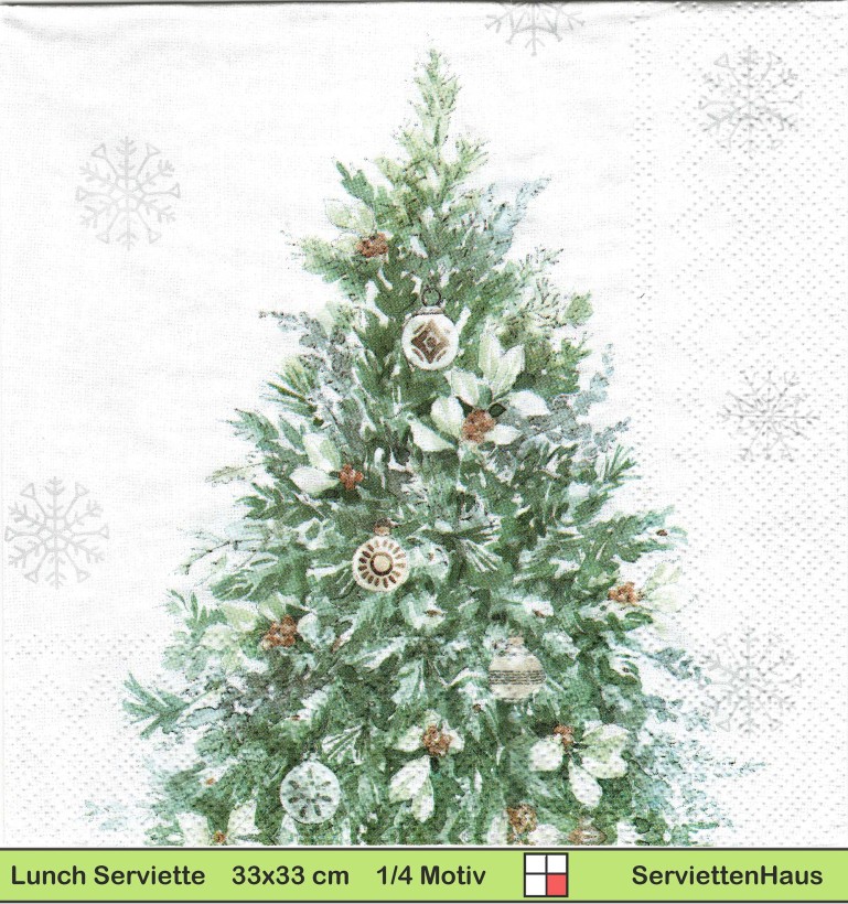 Tannenbaum mit Mistelzweigen - 1 Lunch Serviette