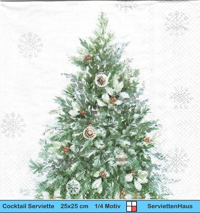 Tannenbaum mit Mistelzweigen - 1 Cocktail Serviette