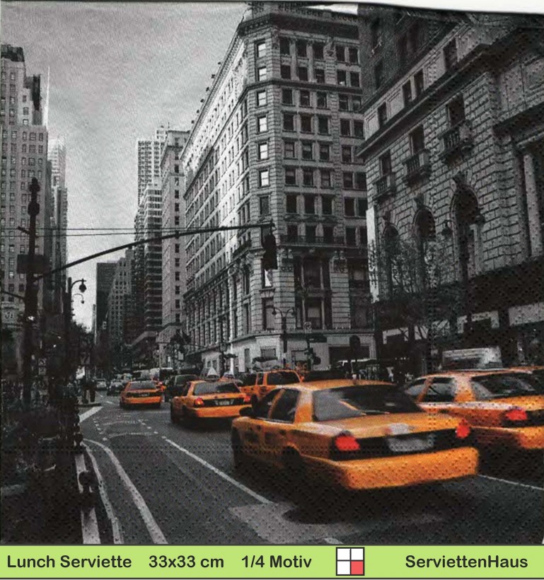Amerika - Taxi in New York - 1 Lunch Serviette